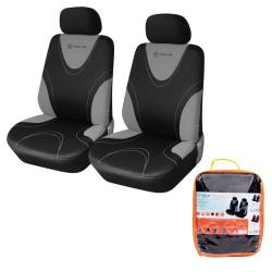 AIRLINE ACS-PP-02 Чехлы для сидений универсал. "RS-1",передние, 2 шт.(4 предм.), полиэстер, черн./сер.