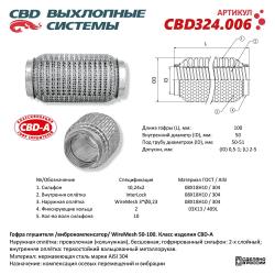 Гофра глушителя 3х-сл WIRE MESH 50-100. CBD324.006