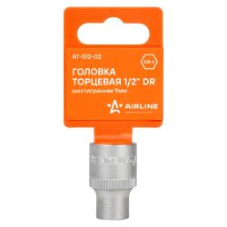 Головка торцевая 1/2" шестигранная 9мм пласт.подвес (AT-S12-02)