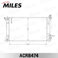 ACRB474 Радиатор TOYOTA AVENSIS 2.0 (паяный) 03-