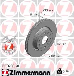Тормозной диск AUDI A3 VW GOLF 1.4-2.0TDI 00- ПЕР 600323320