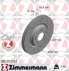 Диск тормозной передний перфорированный с покрытием SPORT COAT Z 285.3531.52
