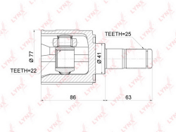 ШРУС HYUNDAI SOLARIS/KIA RIO 1.6 10- внутр. CI-3700