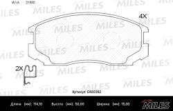 E400362 Колодки тормозные MITSUBISHI COLT/LANCER 1.3-1.6 88-03 передние LowMetallic