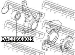 ПОДШИПНИК СТУПИЧНЫЙ ПЕРЕДНИЙ 36X66X35 KIA MORNING/PICANTO 15 2015-2017 [EUR] dac36660035