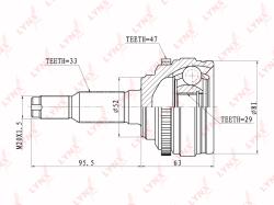 Шрус наружный DAEWOO LANOS 1.6 97> / NUBIRIA 1.6/2.0 97> co-1809a