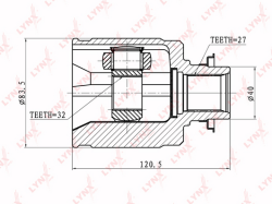 ШРУС HONDA CR-V II/CIVIC V 1.8-2.0 98- внутр. пер. CI-3402