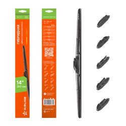 Щетка стеклоочистителя гибрид 350мм (14") 3 адаптера (AWB-H-360)