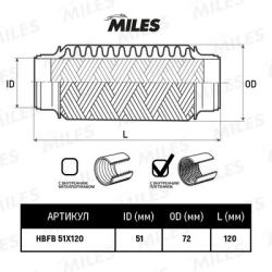 HBFB51X120 Труба гофрированная с внутренним плетением 51X120