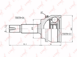 ШРУС TOYOTA COROLLA 1.4/1.6 02- нар. CO-7562A