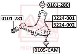 Рычаг передний нижний левый DAIHATSU DAIHATSU:TERIOSTOYOTA: CAMI 3224-001