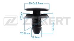 Клипса крепёжная Alfa Romeo Citroen Fiat General Motors Lancia Peugeot (миним. кол-во заказа 10 be-2400