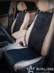 Накидки "Алькантара", передние (2 шт.), черные, универсальные (ACS-F-01)