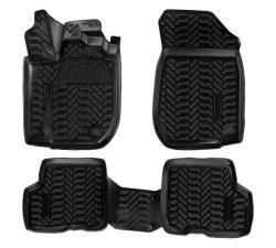 AIRLINE ACM-PS-58 Ковры для Renault Sandero II/Stepway (14-), 4 шт., (крепеж), выс. борт, 3D с подпятником, ТЭП, черн.