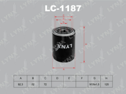 Фильтр масляный KIA SORENTO 06-/HYUNDAI PORTER II 04- 2.5/2.9CRDi LC-1187