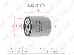 Фильтр масляный TOYOTA Camry 2.5 >91/3.0 91> / Corolla 1.4D 04> LC-171