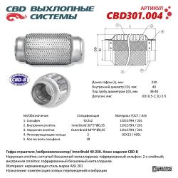Гофра глушителя 3-сл Innerbraid 40-230. CBD301.004
