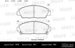 E100324 Колодки тормозные HONDA ACCORD/PRELUDE 93-98 передние SemiMetallic