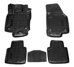 AIRLINE ACM-PS-81 Ковры для Skoda Kodiaq (17-), 5 шт., выс. борт, 3D с подпятником, ТЭП, черн.