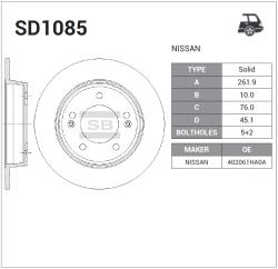 Диск тормозной задний SD1085