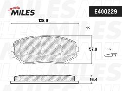 E400229 Колодки тормозные MAZDA CX-7/CX-9 07- передние LowMetallic
