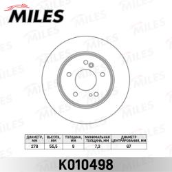 K010498 Диск тормозной MERCEDES W202/W203/W124/W210/R170/R171 задний D 278мм.
