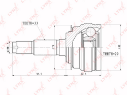 ШРУС CHEVROLET LANOS/DAEWOO ESPERO/NUBIRA 1.5-2.0 91- нар. CO-1801