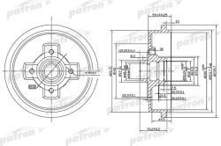 PDR1208 Барабан тормозной