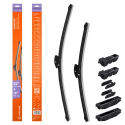 Щетки стеклооч бескаркас универс компл. (2шт.) 550/480мм (22"/19") 4 адптр (AWB-BK-550-475K)