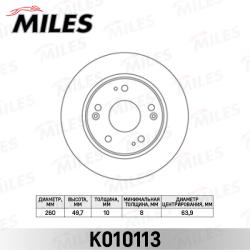 K010113 Диск тормозной HONDA ACCORD 2.0-2.4 03- задний