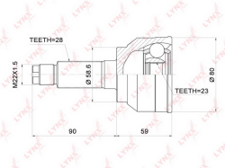 ШРУС MAZDA 3(BK) 2.0-2.3T 03-09 нар. CO-3699