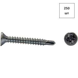 Саморез 6.3х45 потай.гол.со сверлом DIN 7504P оц. 250шт FORTLUFT sts018772