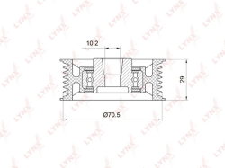 Ролик ремня приводного MITSUBISHI Outlander/Airtrek II-III 3.0 06> PB-5140