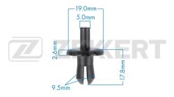 Клипса крепёжная General Motors Mercedes-Benz VAG (миним. кол-во заказа 10 шт) be-3585