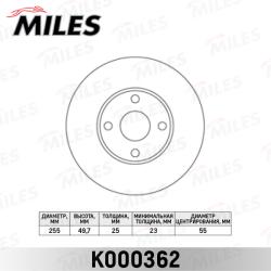 K000362 Диск тормозной TOYOTA COROLLA (E12) 01.02-05.04 (пр-во Япония) передний вент.