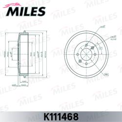 K111468 Барабан тормозной CITROEN BERLINGO 96-/PEUGEOT PARTNER 96-/306/406