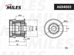 Муфта свободного хода TOYOTA CAMRY 3.5 06- AG04003