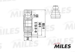 GA10035 ШРУС VW TRANSPORTER IV 1.8-2.5 90-03 внутр.