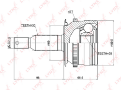ШРУС MITSUBISHI L200 IV 2.5DI-D-3.5 05-нар. +ABS CO-3774A