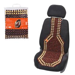 Накидка деревянная на перед. сиденье, массажная, цвет желт./коричн.(ADCS001)