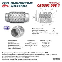Гофра глушителя 3-сл Innerbraid 45-120. CBD301.008
