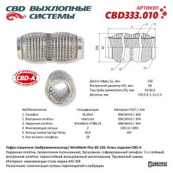 Гофра глушителя повышенной гибкости WireMesh-Flex 60-150. CBD333.010
