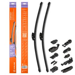 Щетки стеклооч бескаркас универс компл. (2шт.) 500/500мм (20"/20") 10 адптр (AWB-BK-510K)