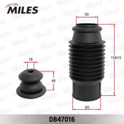 DB47016 Пыльник+отбойник d18/h48x194 (к-т на 1 амортизатор) универсальный