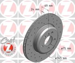 Диск тормозной задний с покрытием перфорированный 150.3480.52