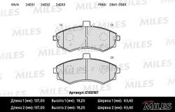 E100197 Колодки тормозные HYUNDAI ELANTRA/MATRIX 1.5-2.0 00- передние SemiMetallic