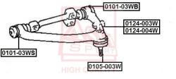 Рычаг передний верхний правый TOYOTA TOYOTA : HIACE/REGIUSAGE LH107 GRANVIA/GRAND HIACE 4WDTOYOTA : 0124-003w
