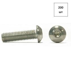 Винт М 6х16 полукр.гол. ISO 7380 A2 200шт FORTLUFT sts015764