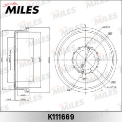 Барабан тормозной TOYOTA 4RUNNER 2.4-3.4 86-97/HIACE 84-89/HILUX 2.2-2.5 88- K111669