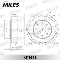 K111443 Барабан торм.KIA SPECTRA 1.6 (ИЖ) 01-
